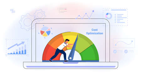 Cost optimization Idea balance Costs reduction strategy conceptのイラスト素材