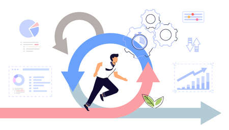 Agile development decisions methodology business concept development diagramのイラスト素材