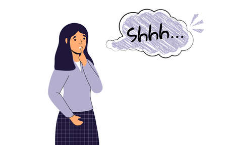 Shhh word Comic peech bubble cloud Sign for psssst shhh sleepingのイラスト素材
