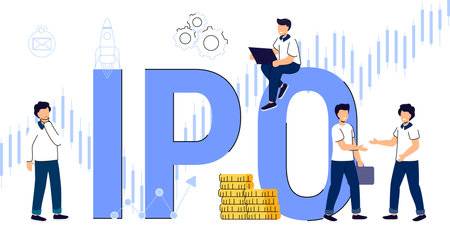 IPO Initial Public Offering Money investment for businessのイラスト素材