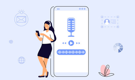 Voice Audio messaging Online chat technology Communicationのイラスト素材
