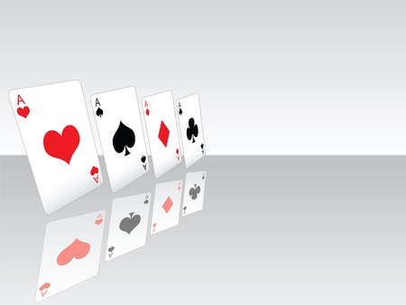 Poker: Four ace on mirror