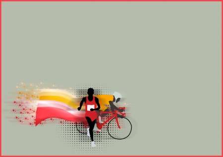 Abstract grunge duathlon sport background with spaceの写真素材
