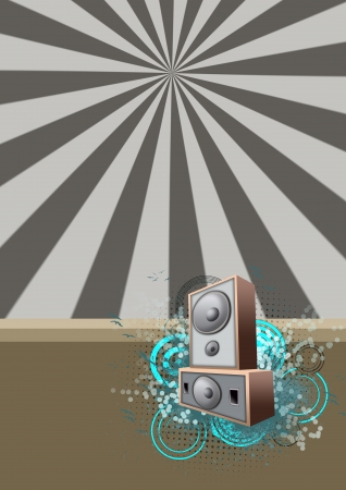 Music concert and disco Speaker background with spaceの写真素材