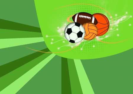 Football, basketball, volleyball, soccer Balls background with space の写真素材