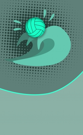 Water polo poster: ball and wave background with spaceの写真素材