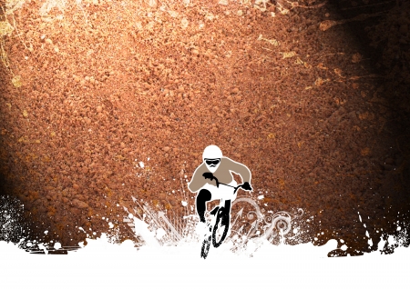 Abstract grunge BMX cyclist sport background with spaceの写真素材