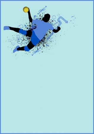 Girl handball sport poster background with spaceの写真素材