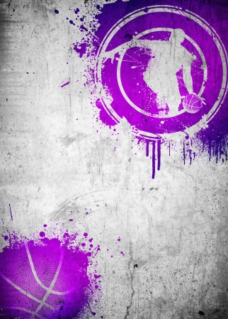 Abstract color basketball and streetball poster or flyer background with spaceの写真素材