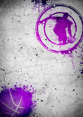 Abstract color basketball and streetball poster or flyer background with spaceの写真素材