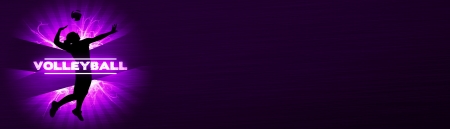 Volleyball jumping girl sport background with spaceの写真素材