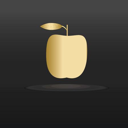 apple black and gold illustration black backgroundのイラスト素材