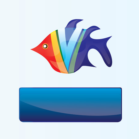 decorative fish aquarium bright multi-colored design art illustration isolated light backgroundのイラスト素材