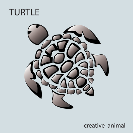 turtle isolated art abstract modern illustration of icon for creative animals light backgroundのイラスト素材