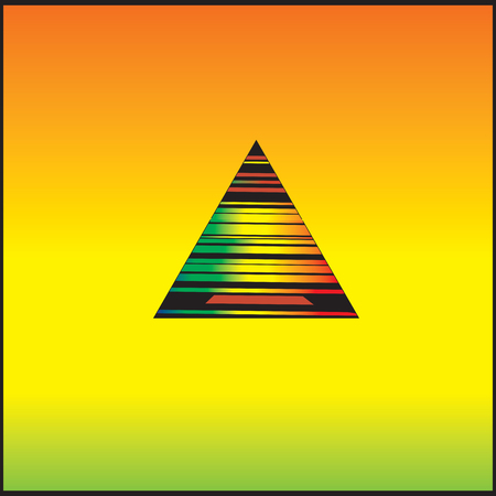 background texture contemporary art creative abstract triangle with bright colored stripesのイラスト素材