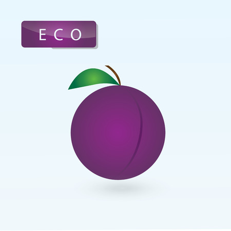plum purple icon design ECO label isolated illustration abstract art light backgroundのイラスト素材
