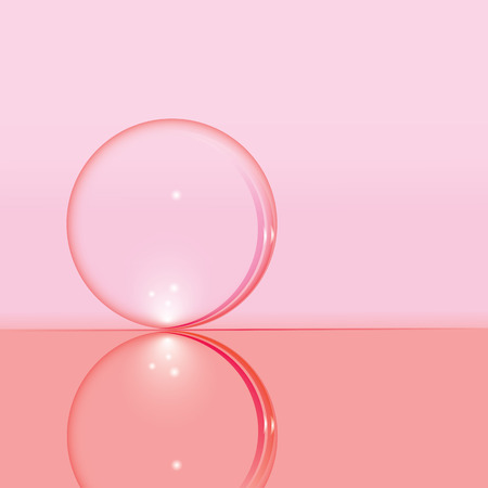 crystal marble ball with reflection icon design isolated art illustration pink backgroundのイラスト素材