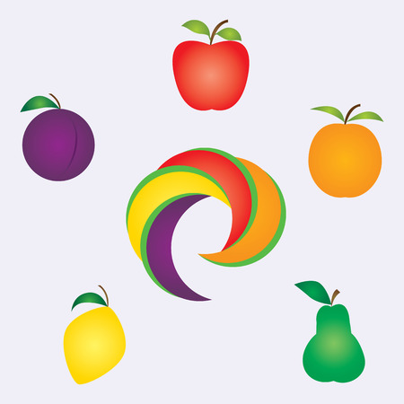 bright fruit graphic isolated modern creative art illustration white backgroundのイラスト素材