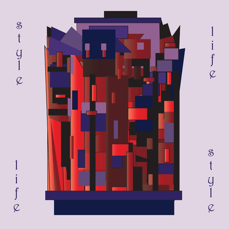 picture abstract composition geometric pattern bright colors on a light backgroundのイラスト素材