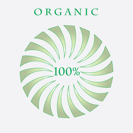 100% organic decorative design element isolated abstract art illustration white backgroundのイラスト素材