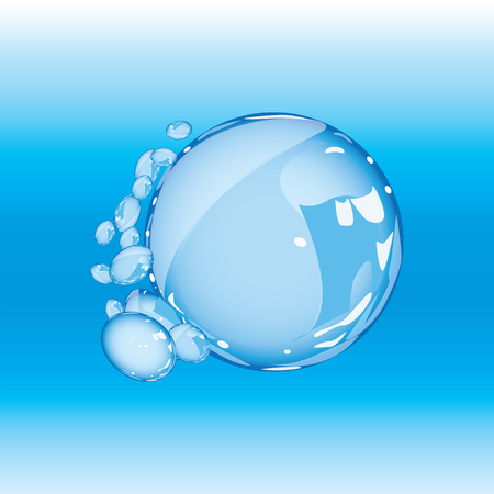 the balloons bubble turquoise jewelry, natural stones abstract art illustration isolated decorative element blue backgroundのイラスト素材