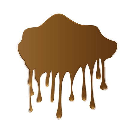 milk chocolate splash dripping brown isolated art creative modern illustration white background element for designのイラスト素材