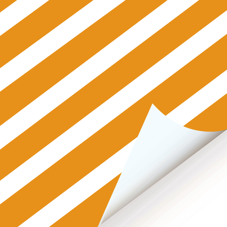 a sheet of paper with turned corner yellow stripe design element illustration of a white backgroundのイラスト素材