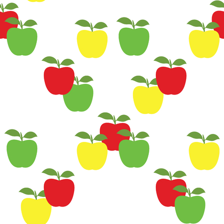apples red yellow green pattern abstract design white backgroundのイラスト素材