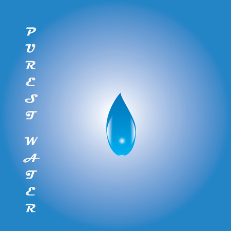 drop of water on white-blue background inscription purest water isolated abstract illustrationのイラスト素材
