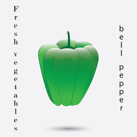 green bell peppers isolated on white background fresh vegetables inscription art abstract creative modern vectorのイラスト素材