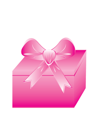 gift box with pink bow isolated on white background vector element for designのイラスト素材
