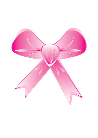 pink bow isolated on white background vectorのイラスト素材