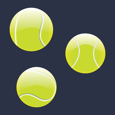 set tennis ball isolated on a dark blue background element for design vectorのイラスト素材