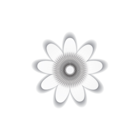 white origami flower isolated on white background art creative modern vector illustration element for designのイラスト素材