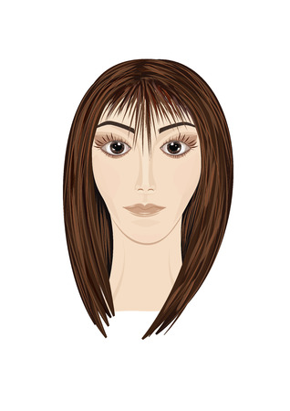 female face close-up isolated on a white background art creative vector element for designのイラスト素材