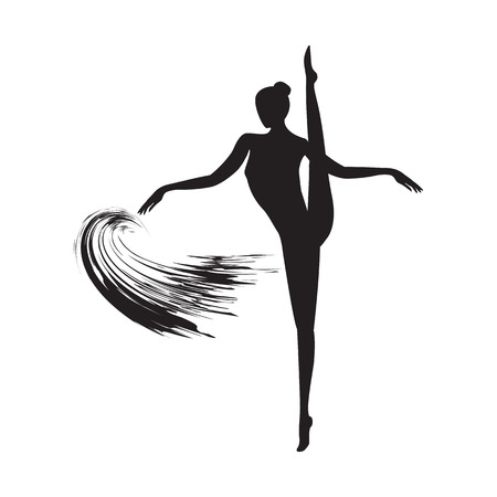sketch Woman yoga fitness dance sport isolated on white background art creative vector element for designのイラスト素材