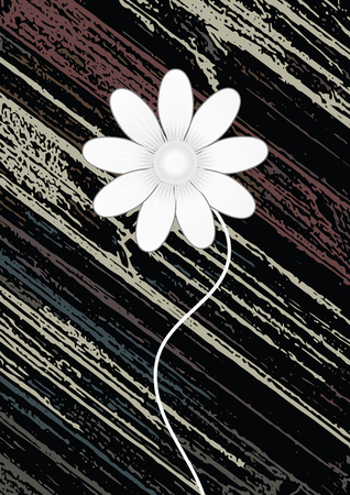 Abstract original background colorful stripes dark color white daisy flower art creative modern illustration vectorのイラスト素材