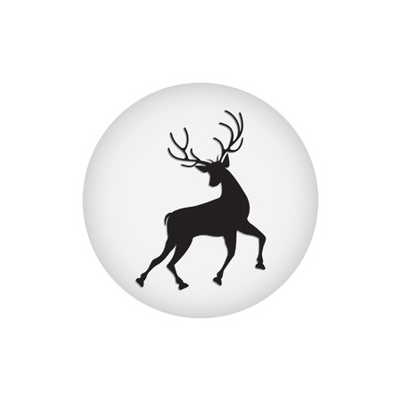 Icon of a running deer isolated on white background - art abstract creative modern vectorのイラスト素材
