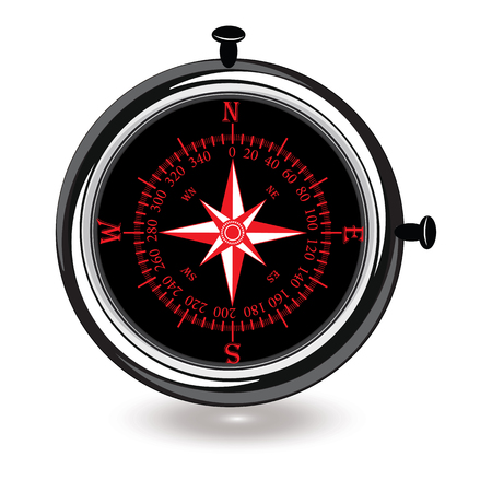 Compass isolated on white background, art creative modern vector illustration. Travel Banner.のイラスト素材