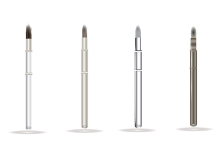 Set of cosmetic brushes isolated on white background - art creative vectorのイラスト素材