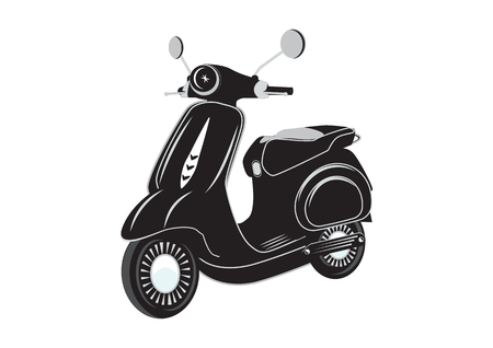 Scooter, sketch, isolated on white background, art, creative, modern illustration, vector.のイラスト素材