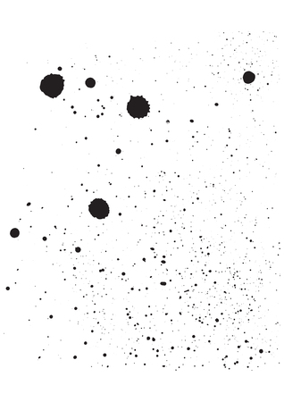 Watercolor drops, splashes, stains - black on white background - isolated - art creative modern abstract vectorのイラスト素材