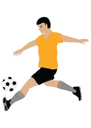 man playing football - isolated on white background - art abstract creative vectorのイラスト素材
