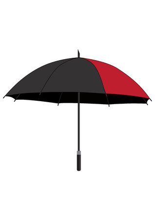 red blue umbrella - isolated on white background - art creative vectorのイラスト素材