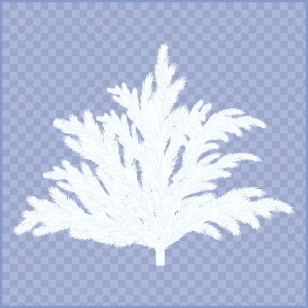 Christmas tree fluffy white - isolated on a transparent background - art creative vectorのイラスト素材