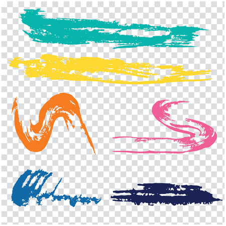 Set of colored, different shapes - Brush strokes - watercolor - isolated on white background - art vectorのイラスト素材