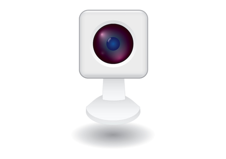 Security web camera icon on a stand - Isolated - illustration vectorのイラスト素材