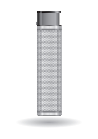 Silver lighter with decorative texture - isolated on white background - art vectorのイラスト素材