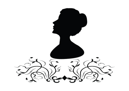 Female image decorated with ornament abstract - sketch - isolated on white background - art vectorのイラスト素材