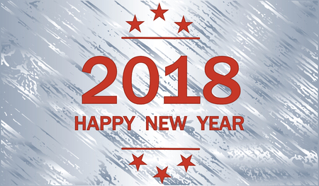 Happy new year 2018 - abstract original silver background - vector art illustration. Banner. Poster. Card.のイラスト素材